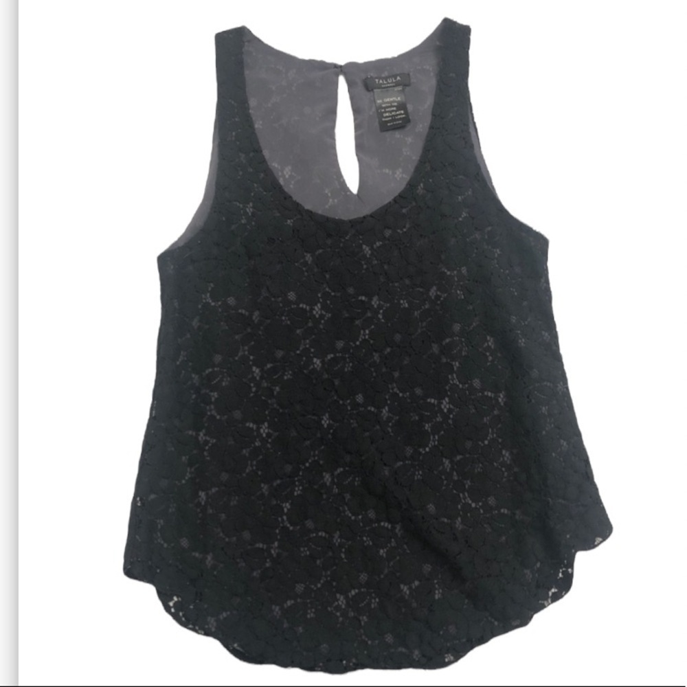 Aritzia Talula Black Lace Scoop Neck Tank Top